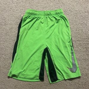 Nike Kids Bright Green and Black Shorts
